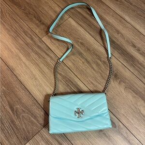 Tory Burch Aqua Quilted Crossbody Bag